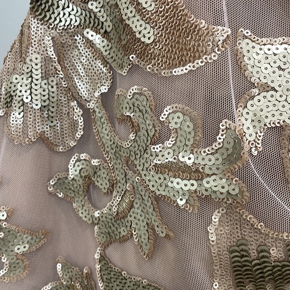 Dress The Population Mini Sequence Dress.  Gold, pale pink XS, new with tags - Picture 2 of 9